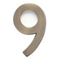 Perfectpatio Solid Cast Brass 5 in. Antique Brass Floating House Number 9 PE37616